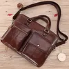 Briefcases PIUNCLE Genuine Leather Men's Business Briefcase For Work Men Shoulder Messenger Bag Casual Crossbody Office Handbag