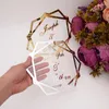 Dekoracja imprezy Niestandardowe akrylowe lustro Para ślubna Nazwa Babyshower Znak sześciokątny Wystrój kształtu z paznokciami 221128