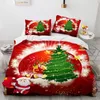 Bedding Sets Christmas Duvet Capa Microfiber 3D Papai Noel Set De Cartoon Single King for Kids Teens Girls Bedroom Decor 221125