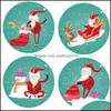Other Decorative Stickers Christmas Decoration Gift Sticker Mti Design Stickers Party Festival Santa Claus Pattern Room Sticky Paper Dhyhe