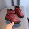 Stiefel Gummi für Kinder Jungen Herbst Winter Warme Baumwolle Knöchel Kindergarten Mädchen Kinder Doppelreißverschluss 221125