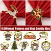 Cluster Rings 9 Pieces Christmas Servikelupps￤ttning Metalh￥llare Tree Ring Decor 221125