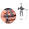 Sport Body Building Necklace Pendant Stainless Steel Ancient Silver Man Dumbbell Necklaces with Chain Hip Hop Fine Jewelry