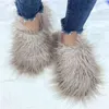 Slippers Women 39S Pink Fluffy Sheep Fur Furry Logo Logo Mogolian Mashion Slides Drop Delivery Smtjt