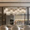 Candeliers personalizados modernos lustres de cristal iluminação iluminação ilustre ilustre el decoração de restaurante retangular