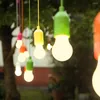 Nachtlichten creatieve led hangende gloeilamp buiten trekkoord draagbare kleurrijke vintage bewaker lamp camping