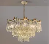 Chandeliers Cha￮ne de cristal luxueuse D￩corez le salon pour la villa Lumi￨res de l'￮le Luster