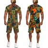 Traccetti da uomo Summer 3D Stampa africana T-shirt casual Suit Outfit Outfit Vintage Style Hip Hop T Shirts/Mens Shorts Track Set 221128
