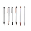 Sublimatie Ballpoint Pennen Blank warmteoverdracht witte zink legering materiaal aangepaste pen schoolkantoor benodigdheden SN348