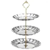 Bakware tools 2 3 tier cirkel rond zilveren goud metaal feest verjaardag bruiloft cupcake cake stand rack pan voor cakes display decoratie