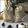 Christmas Decorations Christmas Decorations 50X70Cm Gift Bags An Fruit Linen Dstring Bag Party Supplies 831 B3 Drop Delivery Home Ga Dhlla