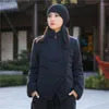 Mulheres do estilo feminino estilo chinês Stand Parkas Button Solid Button Casacos de algodão 2022winter Vintage Casual feminino casual