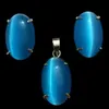 Bellissimi gioielli set Necclana Collana Ciondolo Blue Opal Jade 6-9#