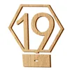 Décoration de fête 1-20 numéros en bois signes de mariage hexagone numéro de table en bois rustique signe de siège de fiançailles 221128