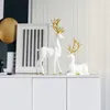 Decoratieve objecten Figurines 2 stks eland herten standbeeld rendier hars sculptuur woonkamer huisdecoratie Noordse tafel ornamenten 221208