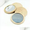 Mirrors Compact Natural Wood Hand Mirrors Mini Round Cosmetic Mirror Lightweight Convenient Pocket Decorative 1 5Ys G2 Drop Delivery Dhpdn