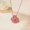 Pendant s Lucky Christmas 2022 Clover New Sapphire Necklace Women's High quality Jewelry Wholale