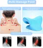 Home Neck and Shoulder Relaxer for TMJ Pain Relief Cervical Traction Stretcher Cervical Spine Alignment Headache Chiropractic Pillow with Massage Points Blue