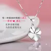 Necklaces S999 Four leaf Grass Silver Necklace Women's Ins Small Style Design Versatile Jewelry Pendant