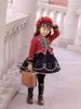 Girl's Dresses 012Y Baby Girl Autumn Winter Green Plaid Red Velvet Vintage Spanish Princess Ball Gown Dress for Christmas Eid Causal 221125