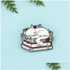 Pins Brooches Cartoon Lovely Sleepy Cat Brooch Pins Funny Card Book Enamel Brooches For Girls Gift Jewelry Badges Bag Clothes Acces Dhpn0
