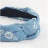 Headbands 2021 Fashion White Daisy Printed Fabric Headbands Simple Elegant Temperament Wind Headband Hair Accessories Drop Delivery Dhe8J