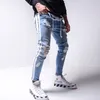 Jeans da uomo Jeans skinny strappati da uomo Pantaloni Matita Biker Side Striped Foro distrutto Hip Hop Slim Fit Uomo Stretchy Jean Print 221128