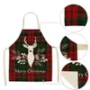 Christmas Decorations Linen Apron Merry Decoration for Home Kitchen Xmas Navidad Natal Noel Gifts Year 221125