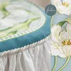 Chair Covers Romantic French Cover Retro Light Luxury Dining Table Custom Gentle Blue Green Cushion
