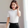 Chemisiers pour femmes nouveauté bordeaux été chemises à manches courtes pour femmes OL Styles bureau travail porter Blouse femme hauts vêtements grande taille