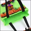 Decorazione per feste Borsa in tessuto non tessuto carino Borse per regali di caramelle Borse adatte per bambini Decorazioni per Halloween all'aperto Borsa Verde Arancione Colori 6 Dh0Ys