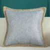 Travesseiro Fuwatacchi capa de linho de linho de cor sólida para travesseiros de sala travesseiros em casa decoração de cadeira de assento 45x45cm