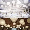 Outros suprimentos de festa do evento 10pcs/lote mix tamanho 10cm 15cm 20cm 25cm 30cm Lanternas de papel branco chineses lampion para férias de casamento decora 221128