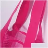 Storage Bags Folding Mesh Handbag Mti Function Kid Beach Bag Pink Tote Toy Shells Storage Pouches 6Kj C Drop Delivery Home Garden Ho Dhv7K