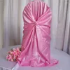 Housses de chaise 10pcs auto-cravate universelle enveloppe de mariage en satin pour la décoration d'événement de fête de banquet à la maison