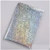 Aufbewahrungsbeutel Holographische Folie Poly Bubble Mailer Sliver Express-Verpackungsbeutel Tragbare Farbaluminizer Home Storage Bubbles Bags Dhlpx