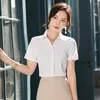 Women's Blouses Fashion Styles Summer Pink Short Sleeve And Shirts Office Ladies Work Wear Blouse Female Tops Clothes S-5XL