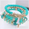 Bracelets De Charme Bohême Bracelet Perles De Cristal Bracelets Bracelets Pour Femmes Bijoux Gland Charme Femme Mtilayer Ensembles Drop Delivery Jewe Dhsl0