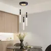 Lampes suspendues Lumières Lustre Noir Lampe Suspendue Cylindre Lumière Modern3 Tête Or De Luxe Pour Le Salon