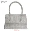 Evening Bags Pu Inlaid Silver Gold Handbag Fashion Messenger For Lady Wedding Or Party Cluthch Woman Purse 221125