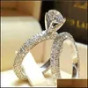 Wedding Rings Wedding Rings Luxury Male Female Crystal Zircon Stone Ring Vintage 925 Sier Set Promise Engagement For Men And Dhgarden Dhffy