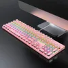 ゲームラウンドキーメカニカルキーボードパンクメッキ104キーコンピューターバックライトUSBワイヤードラップトップがマルチメディアKNOB7289525