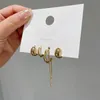 Gold Silver Color Metal Earring Geometric Irregular Tassel Chain Clip Earrings For Women Non Pierced Ear Cuff Smycken