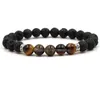 Beaded Chakra Lava Rock Beaded Bracelets For Men Women Natural Healing Crystal Nce Stone Tiger Eye Beads String Chains Bangle Yoga D Dhwmg