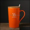 Керамика кружки 16 Grande Water Cup Coffee Coffee Высокая мощность молоко эр -кружка Spoon Mug Originalty Commorticy Tumbler 9 3JD E1 DROVE DRH8TR