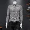 2023 Camicie da uomo di moda di qualità di lusso Camicia abbottonata Designer casual Stampa scozzese Top a maniche lunghe Abbigliamento uomo Cardigan Taglia Asia 200 libbre disponibili