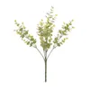 Decorative Flowers 24cm Simulation Eucalyptus Grass Artificial Plants Plastic Fern Green Leave Fake Flower Plant Wedding Home Table Decor