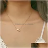 Pendant Necklaces Fashion Tiny Heart Dainty Initial Necklace Gold Sier Color Letter Name Choker For Women Pendant Jewelry Gift Drop Dhho4