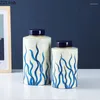 Storage Bottles Creativity Painted Ceramic Jar Gilded Porcelain Bottle Jars With Lids Modern Decor Tea Caddy Candy Pots Cereal Dispenser