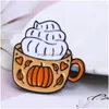 Stift broscher personlig pumpa metall brosch f￶r kvinnor legering dropp olja halloween tema rolig badge kreativ kopp denim skjorta present dhwkx